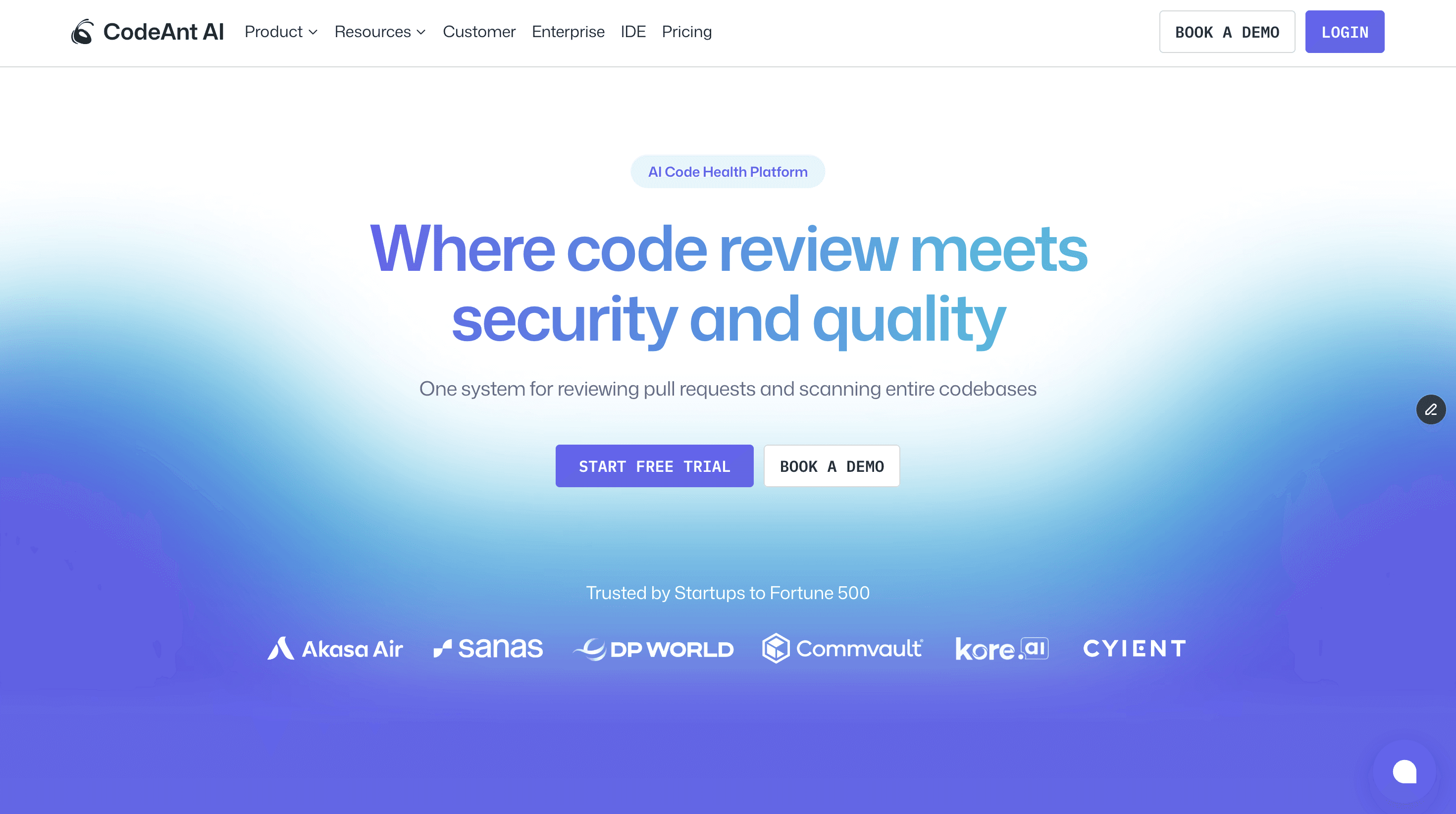 codeant.ai code review platform that helps you with code review, code quality and code security.