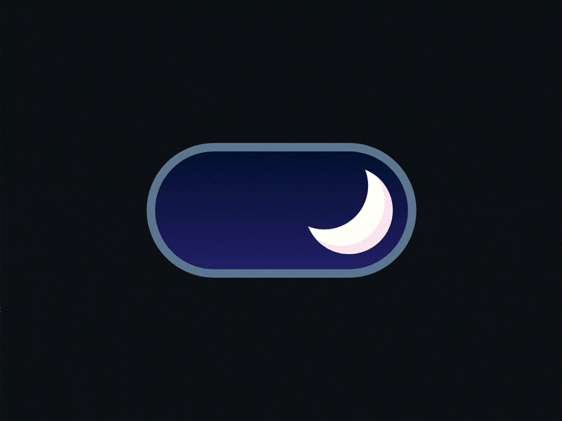 Dark-Mode-Schalter mit Mondsichel auf dunklem Hintergrund