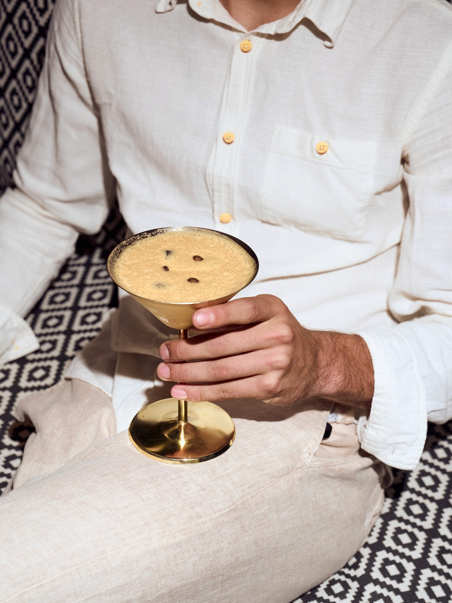 Santino coffee on bronze tray