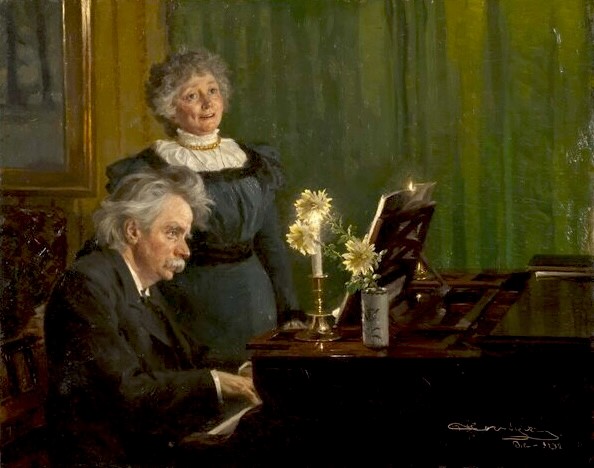 Edvard and Nina Grieg at the piano By Peder Severin Krøyer