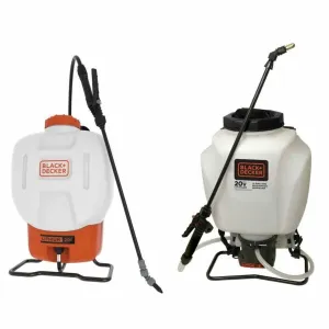 handheld sprayer with a long nozzle, hose, and adjustable strap