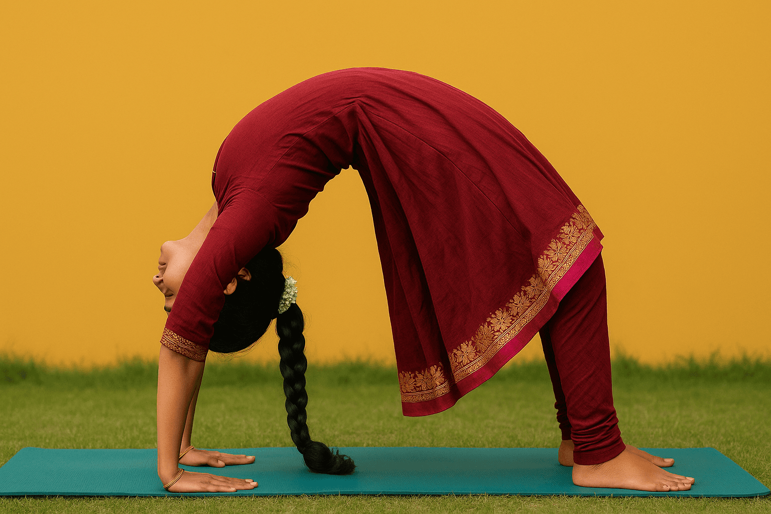 A Girl performing Yoga