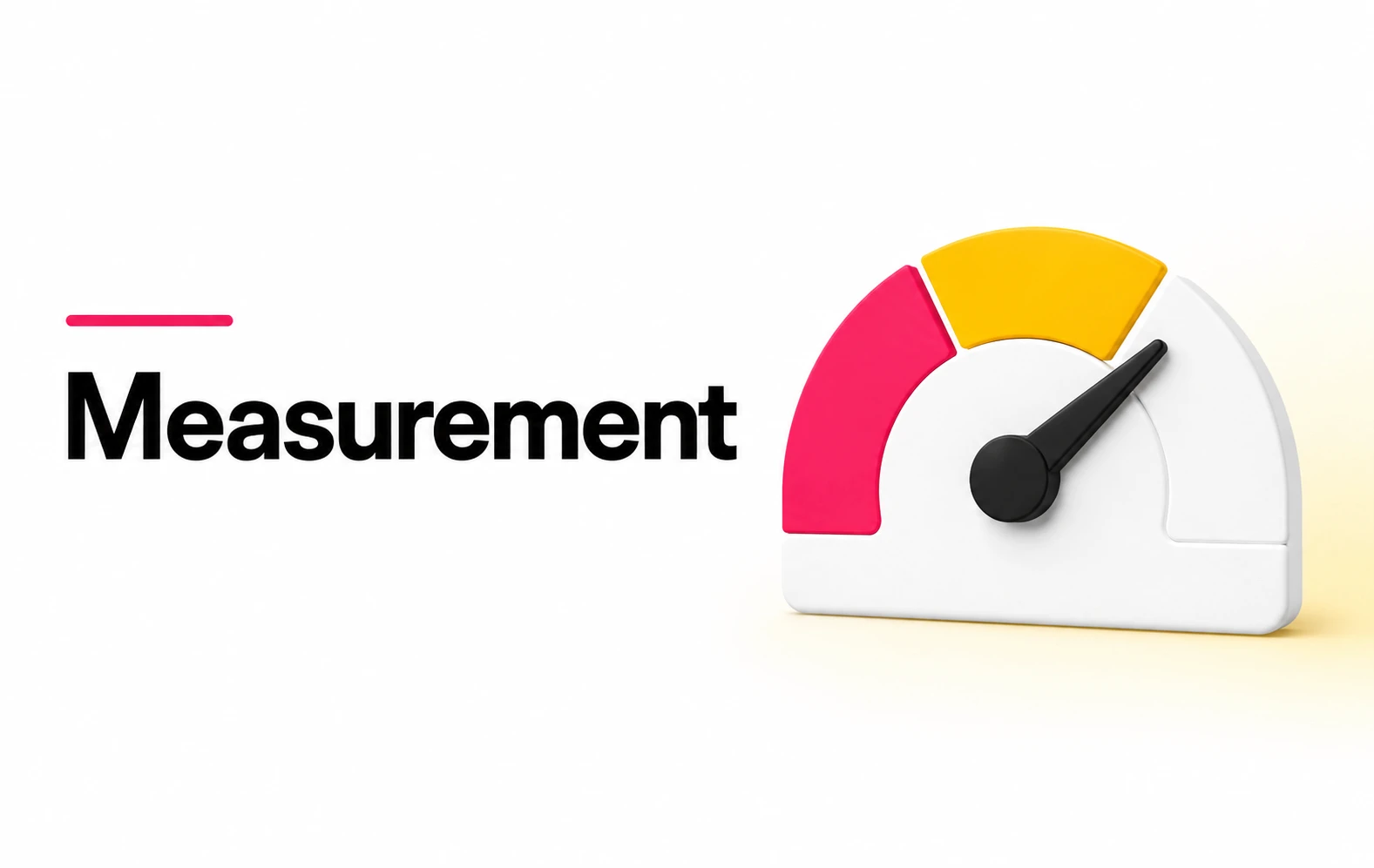 Measurement text with a colorful gauge icon