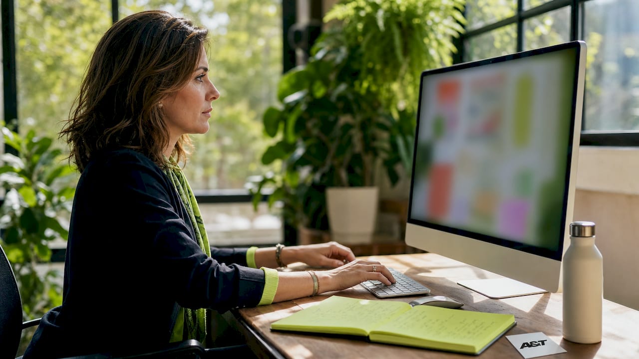 Marketer reviewing campaign data spreadsheets