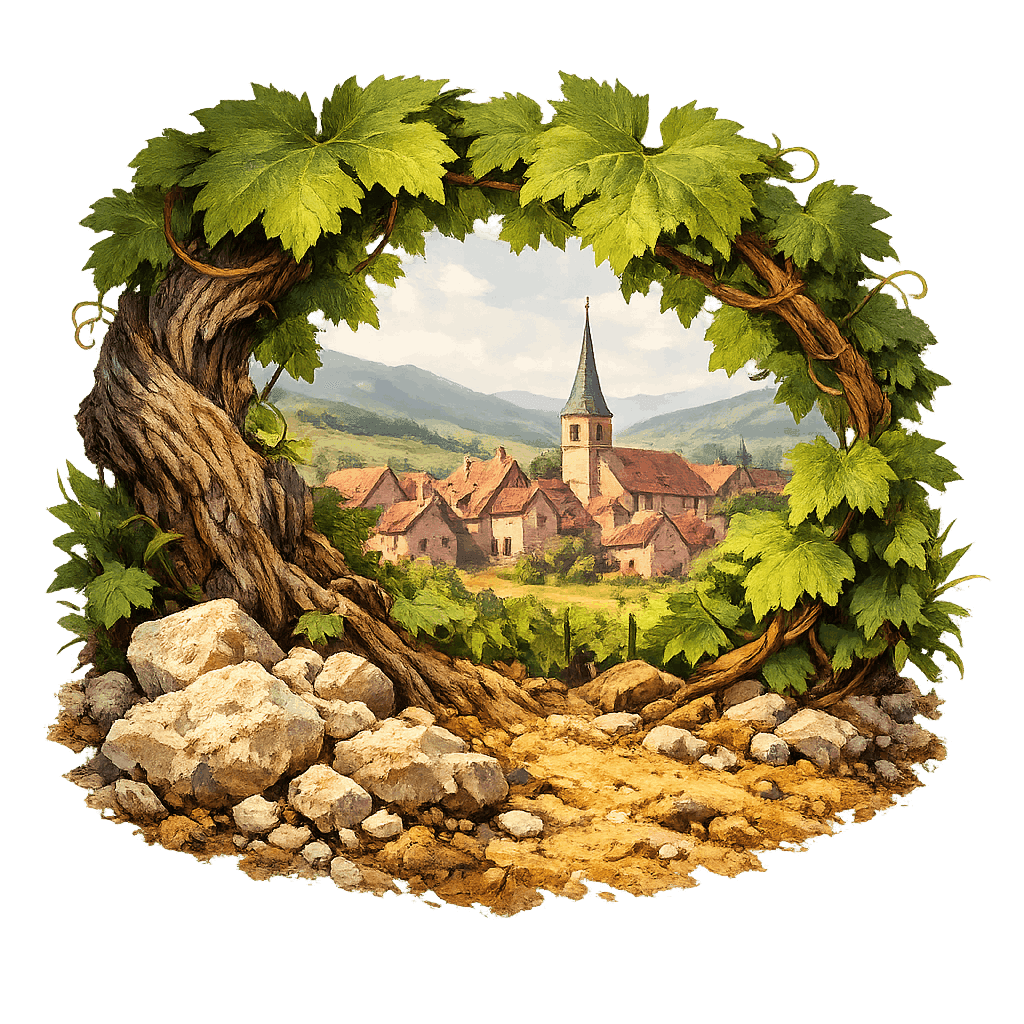 Detailed graphic of the Mittelbergheim wine region.