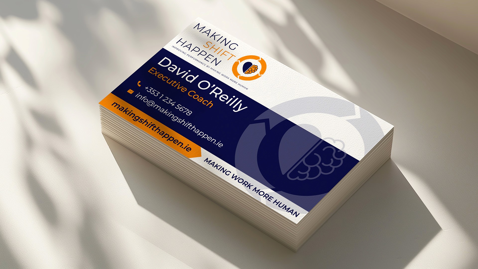 Making Shift Happen staff business card design