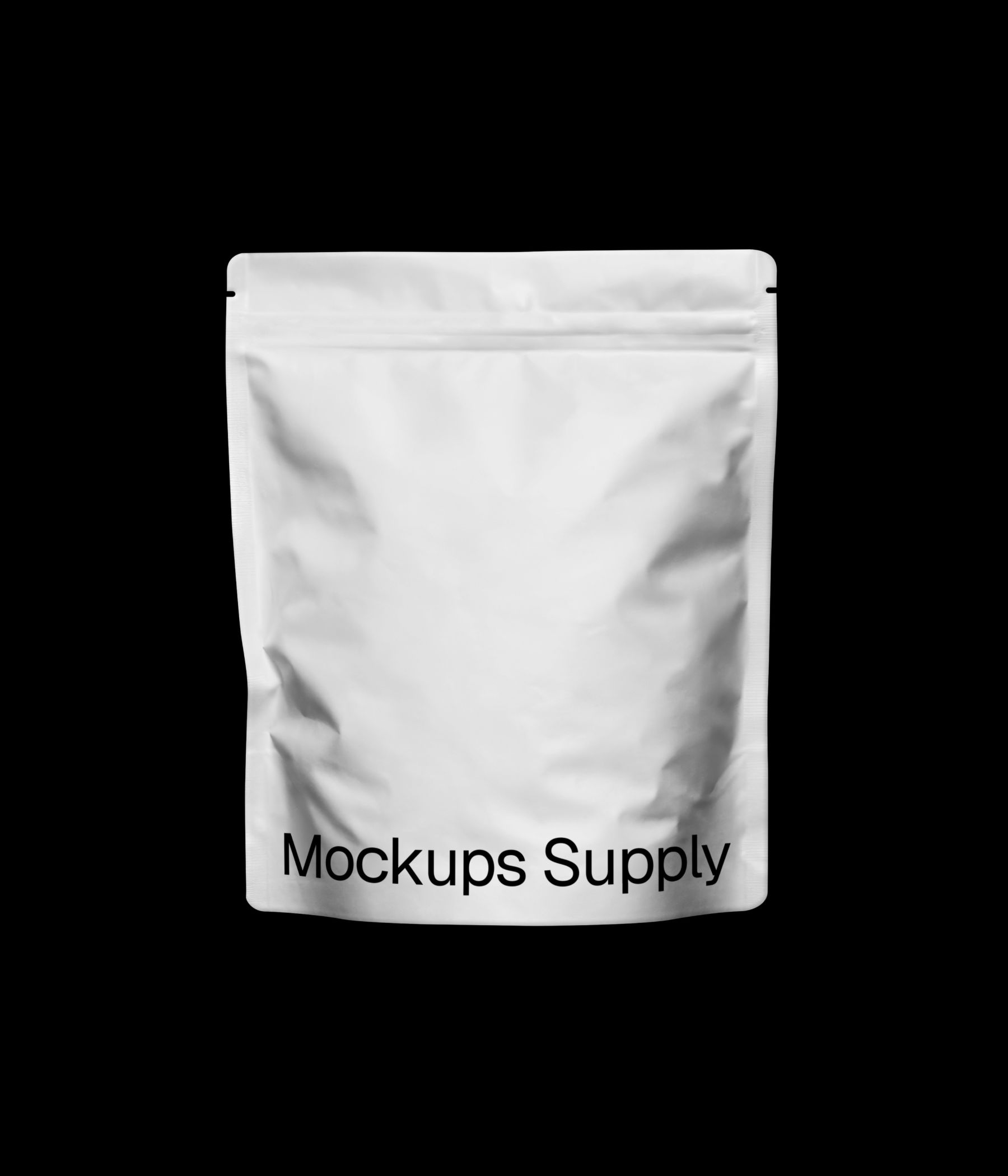 Coffee pouch mockup with realistic texture for packaging branding presentation