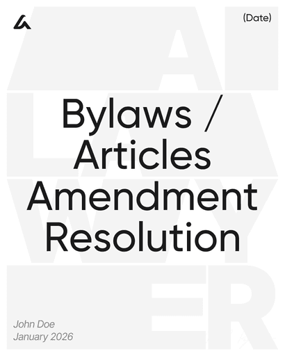 Bylaws / Articles Amendment Resolution
