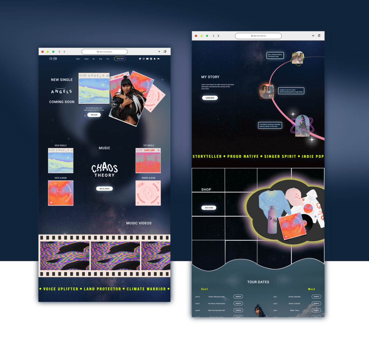 ui design for music artist website