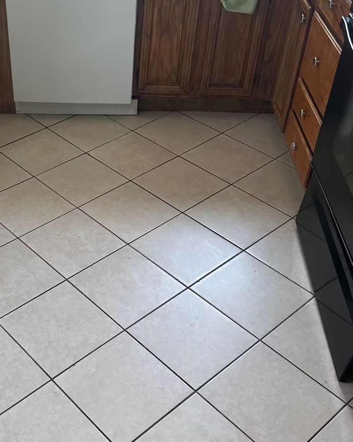 Tile floors, after cleaning