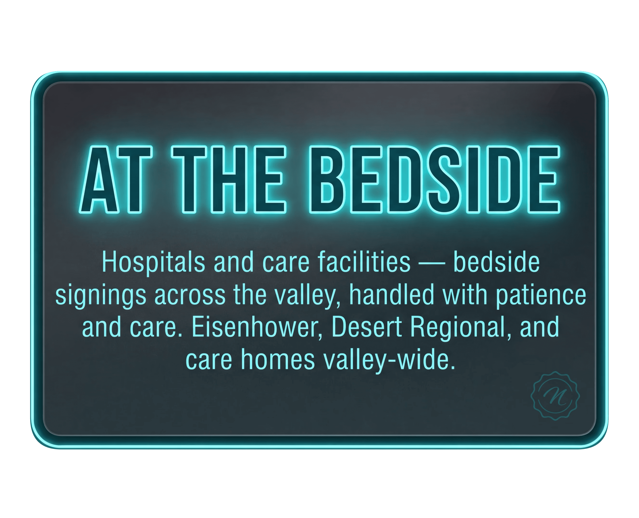 At the bedside — hospitals and care facilities