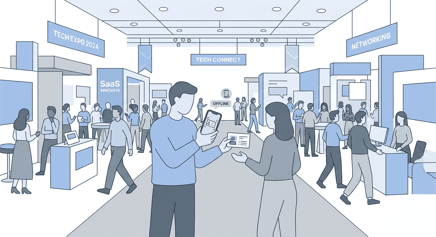 offline business card scanning at a conference using Habsy