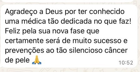 Print de depoimento de paciente sobre atendimento com a Dra. Laís Leal