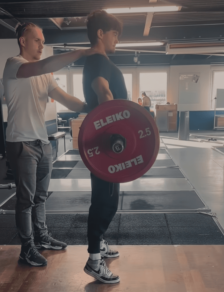 Athlete winning a race