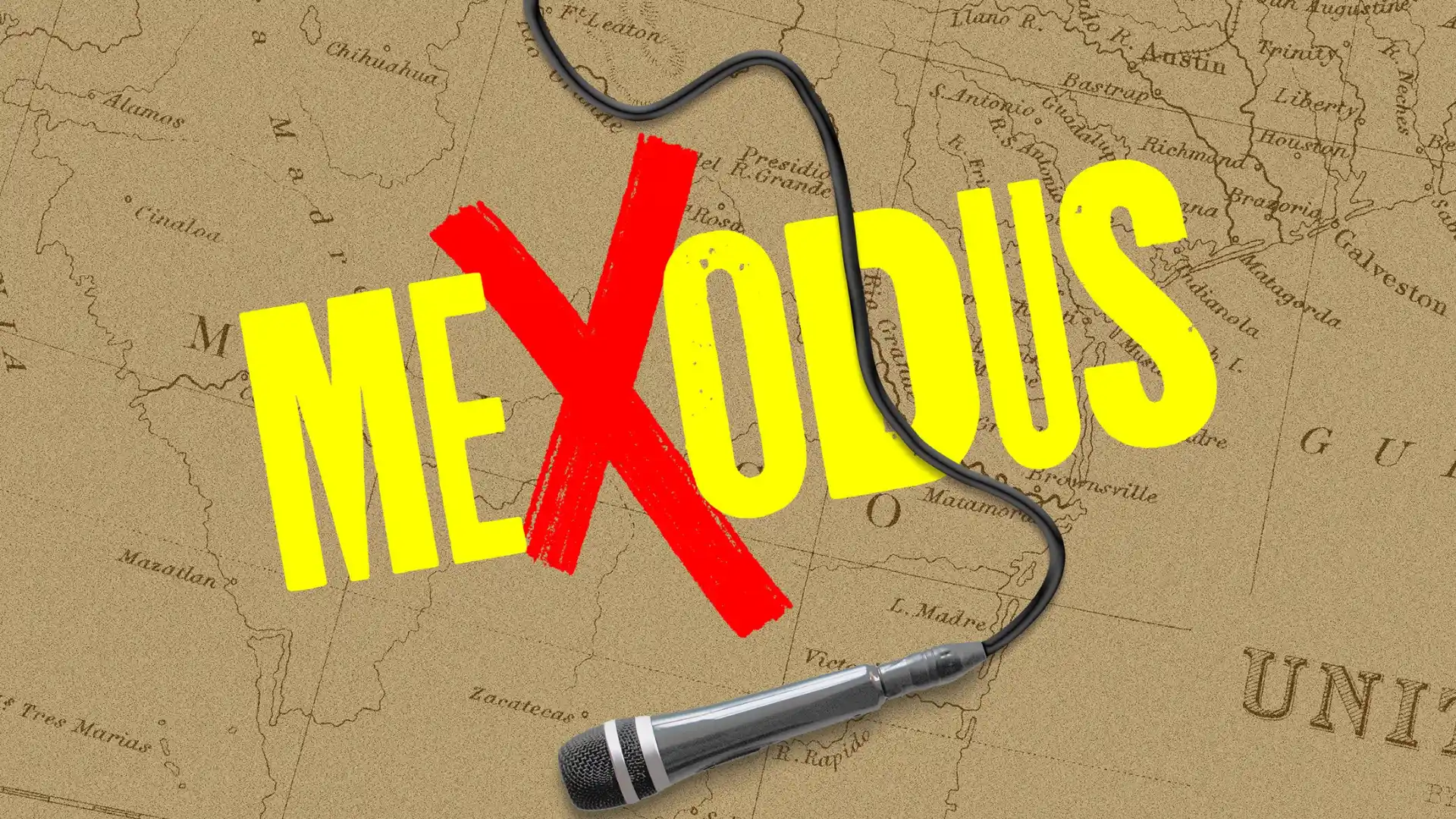 Mexodus the Musical banner — a new Off-Broadway musical at the Daryl Roth Theatre, New York
