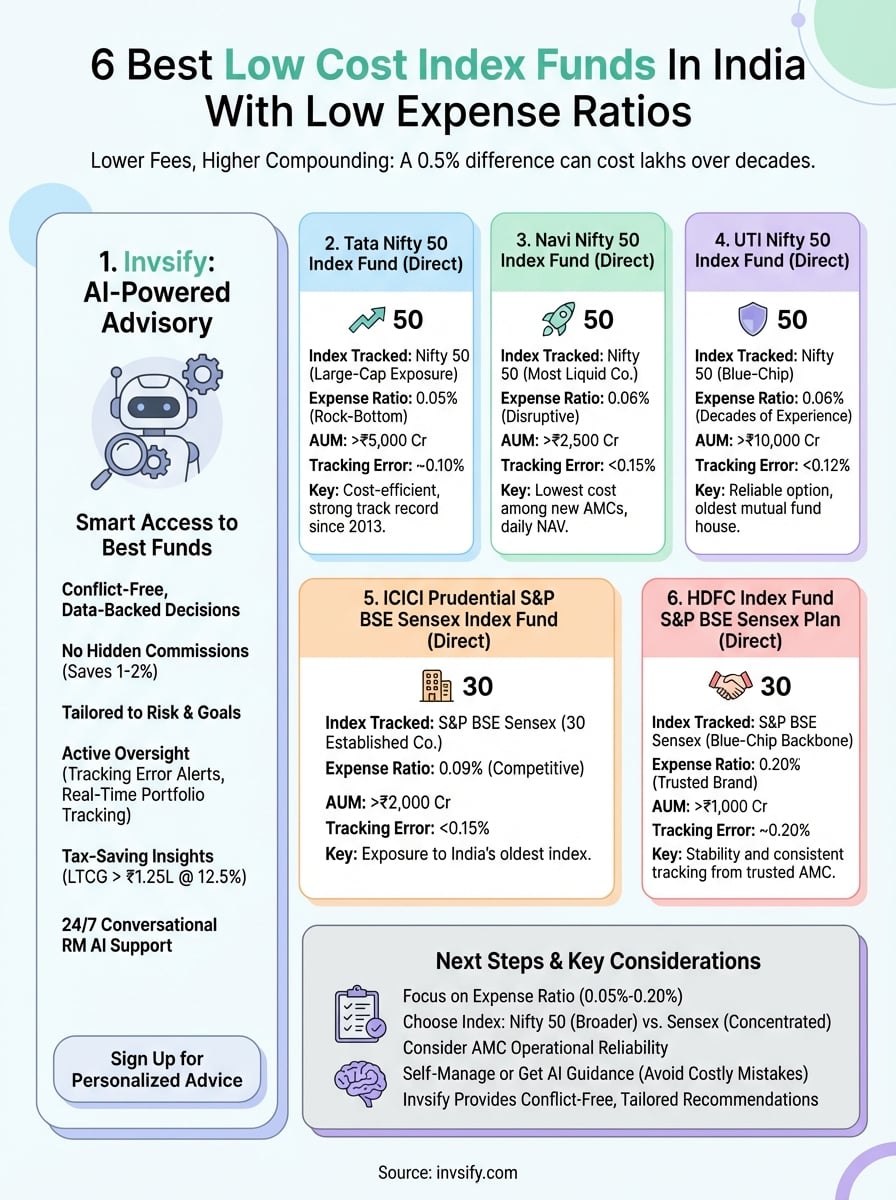 low cost index funds india infographic