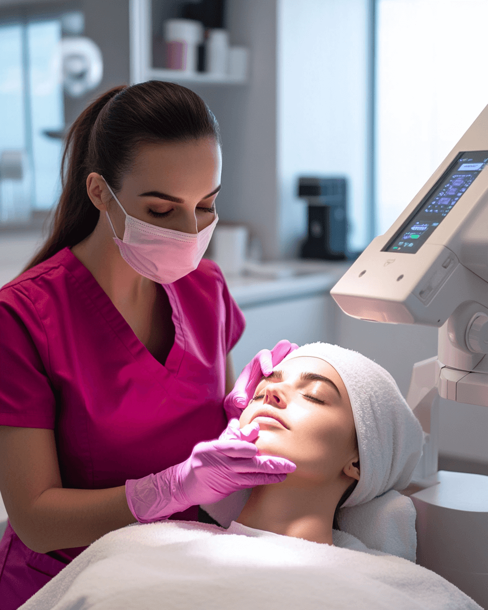 Zabieg na twarz wykonywany przez specjalistkę w Olala Kozienice – pielęgnacja i nawilżenie skóry.