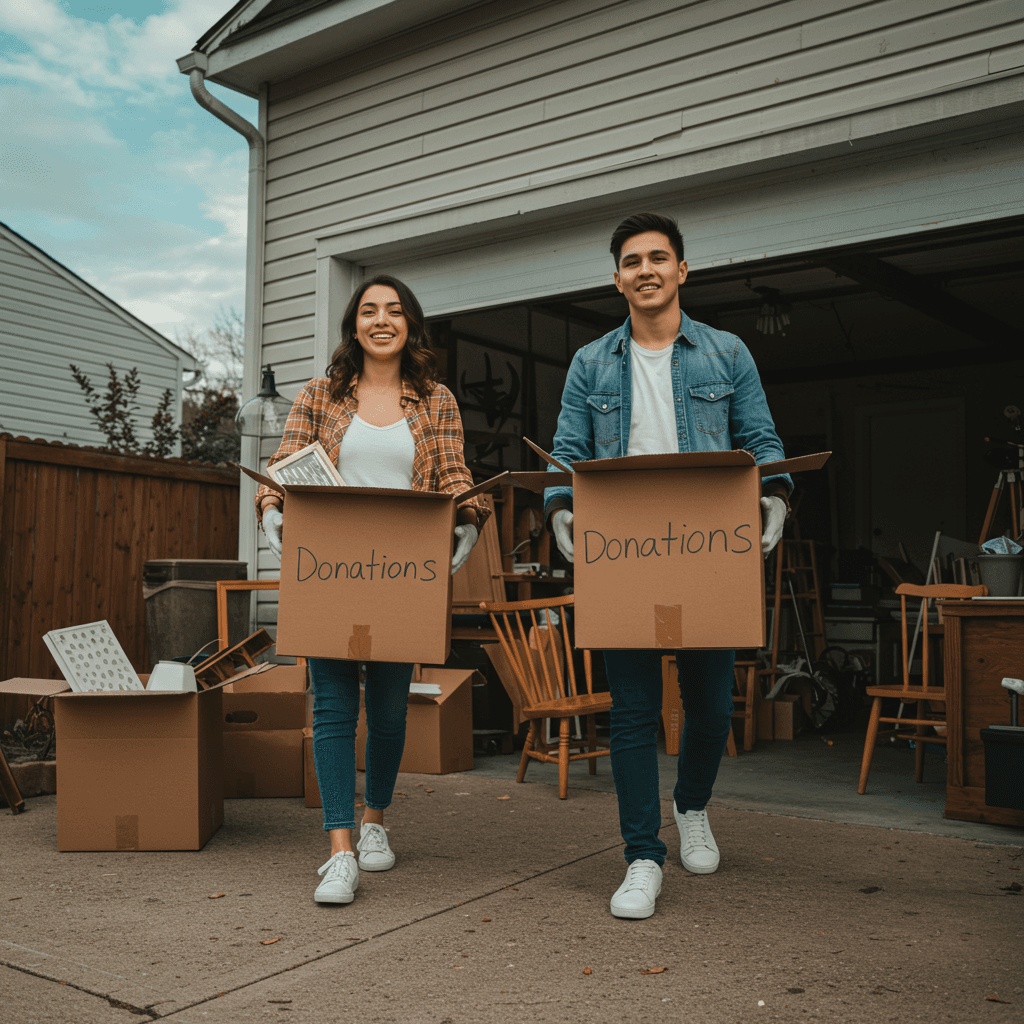 Man working with two monitors