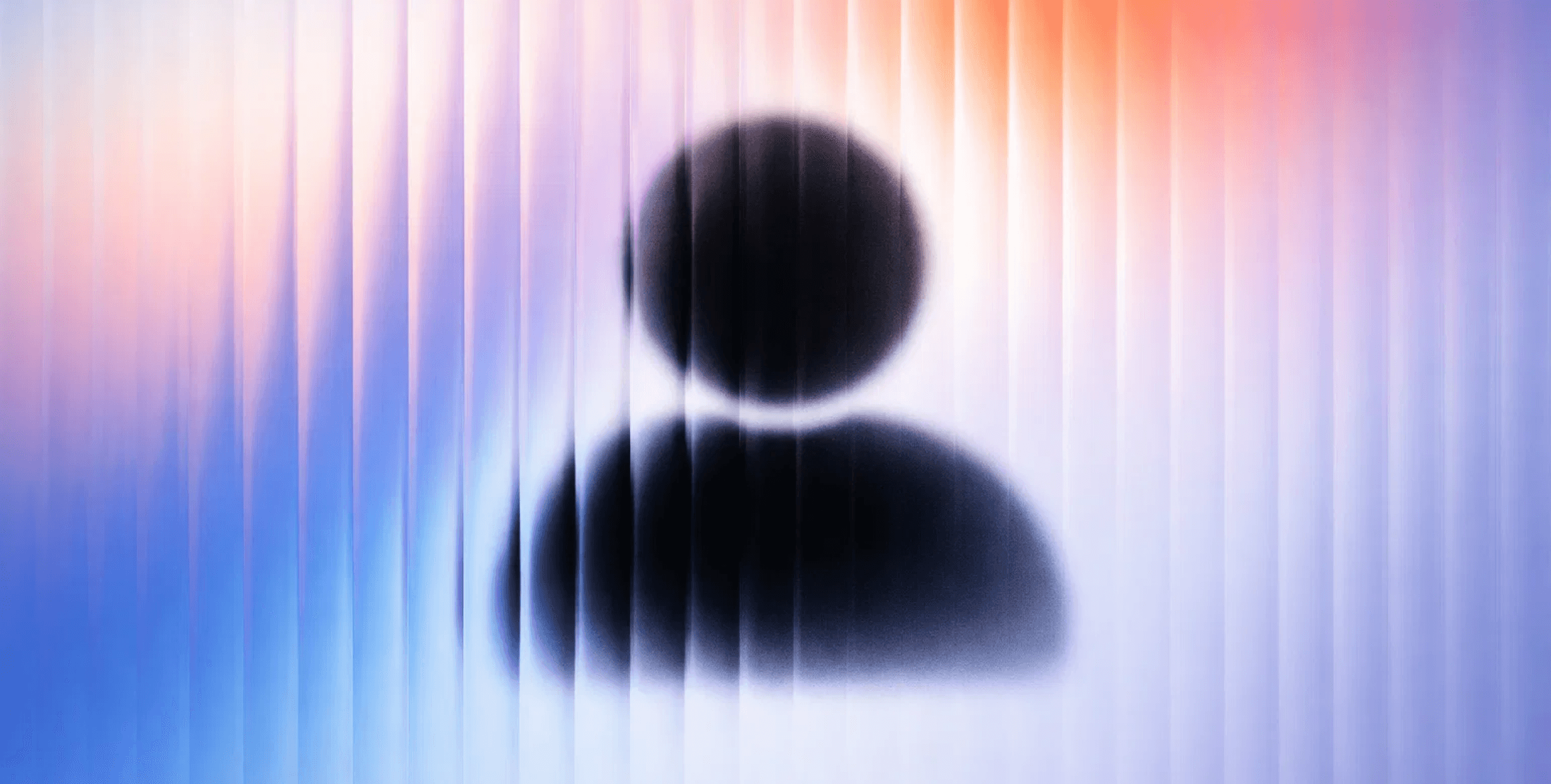 An icon of a person obscured by a multicolor sheen