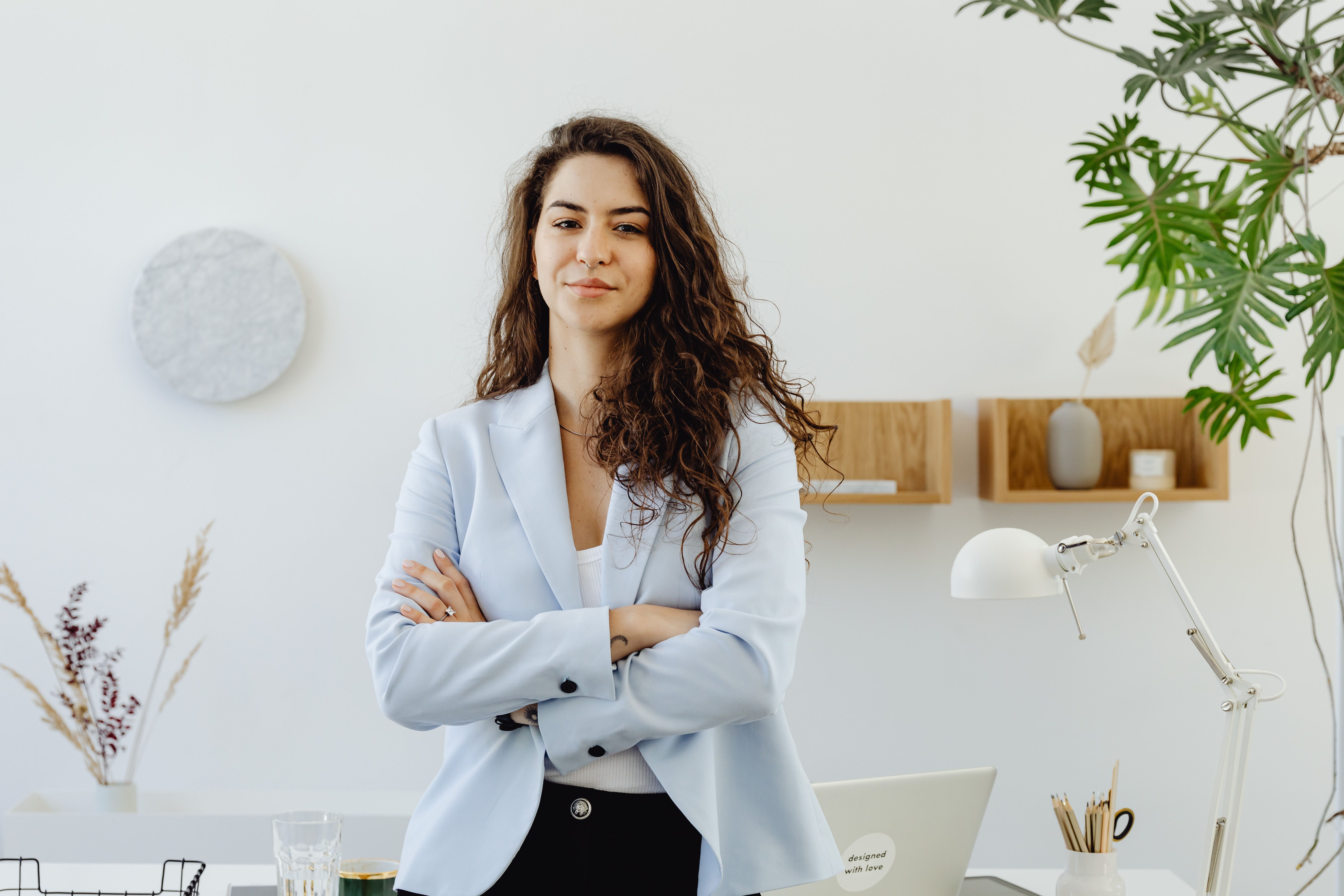 A brand founder posing for the camera