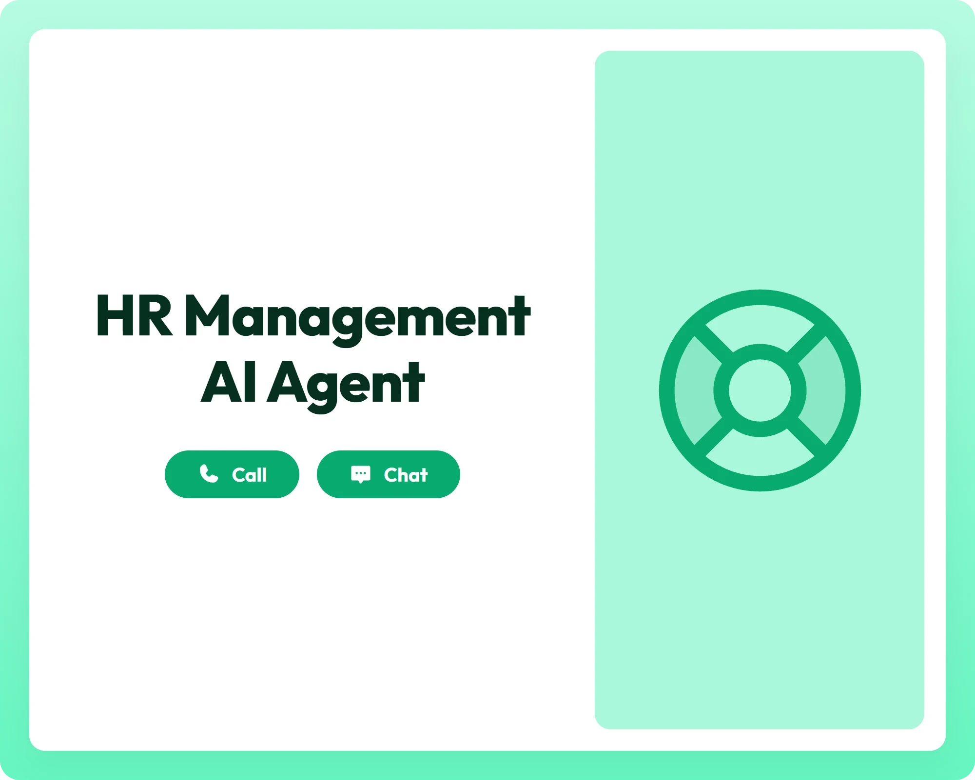 hr management ai agent supports call and chat with a lifebuoy icon for employee assistance