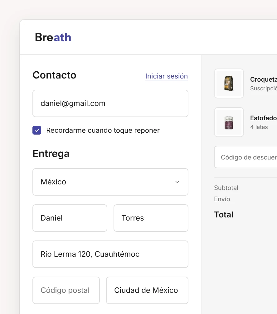 Mockup de tienda Shopify