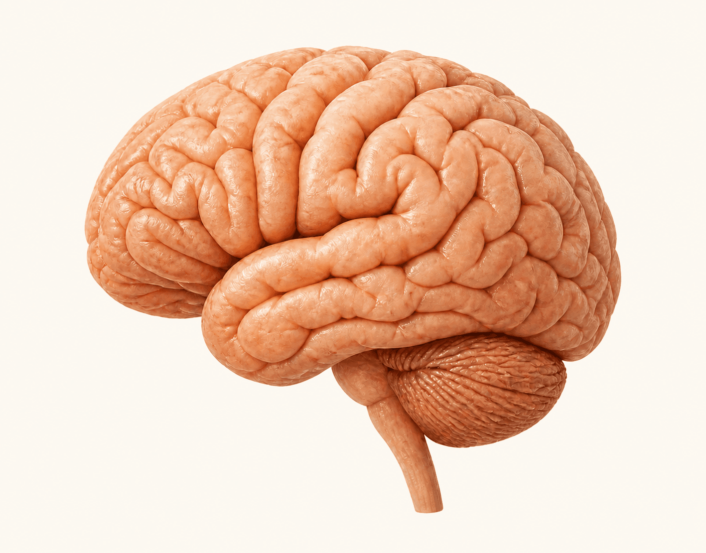 Warm anatomical brain illustrating handwriting neuroscience