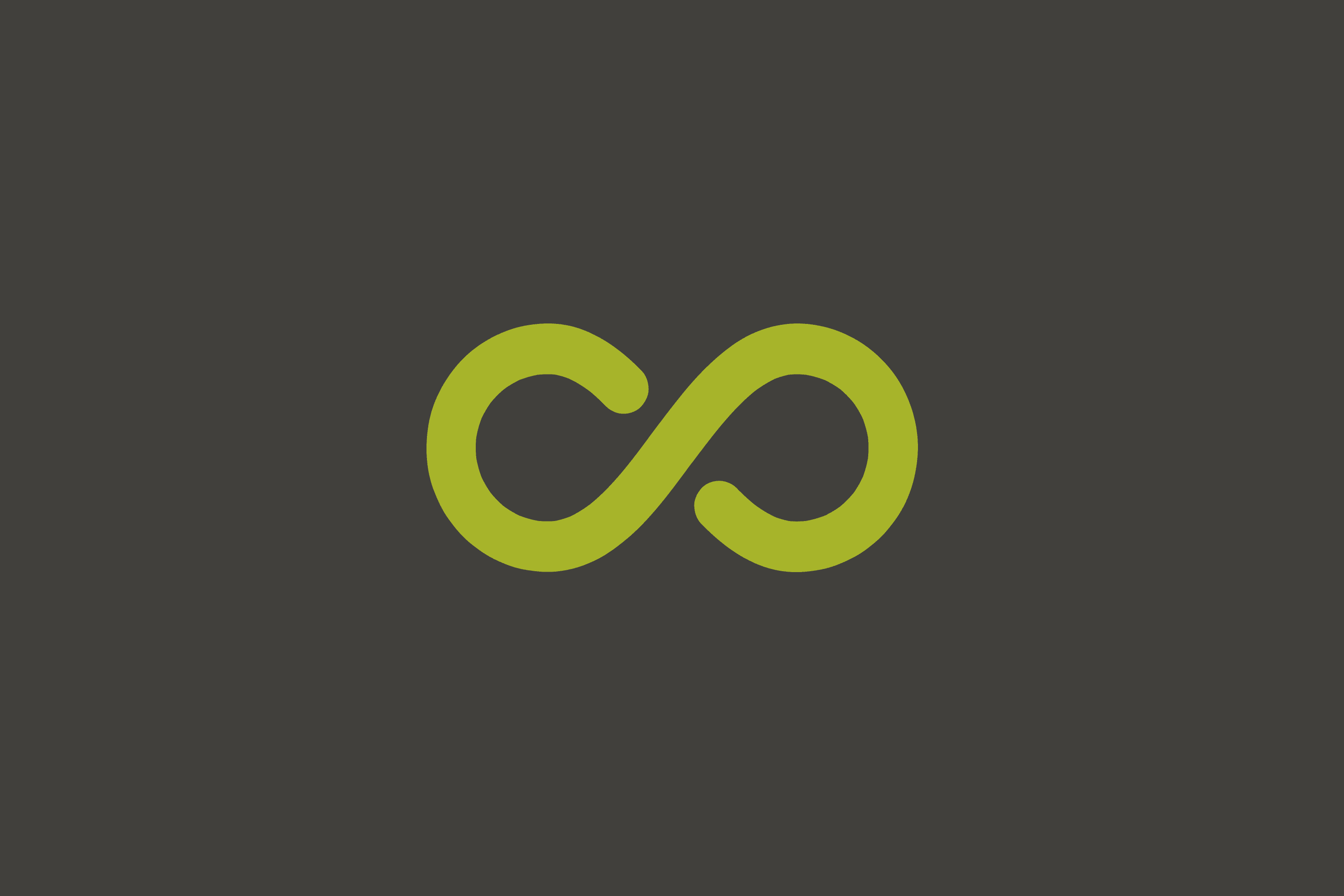 Green infinity symbol on a gray background