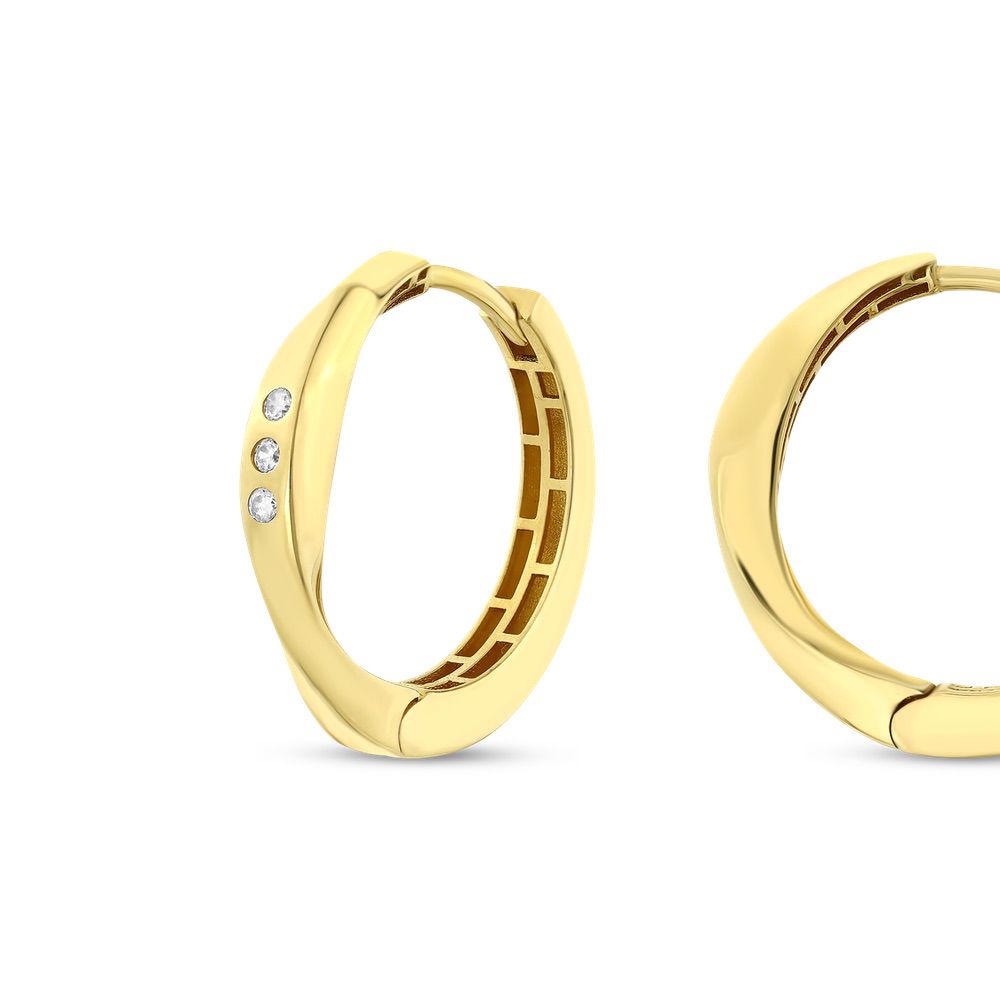 Assos Pırlanta 14 Ayar Altın Halka Küpe 0.093 Ons