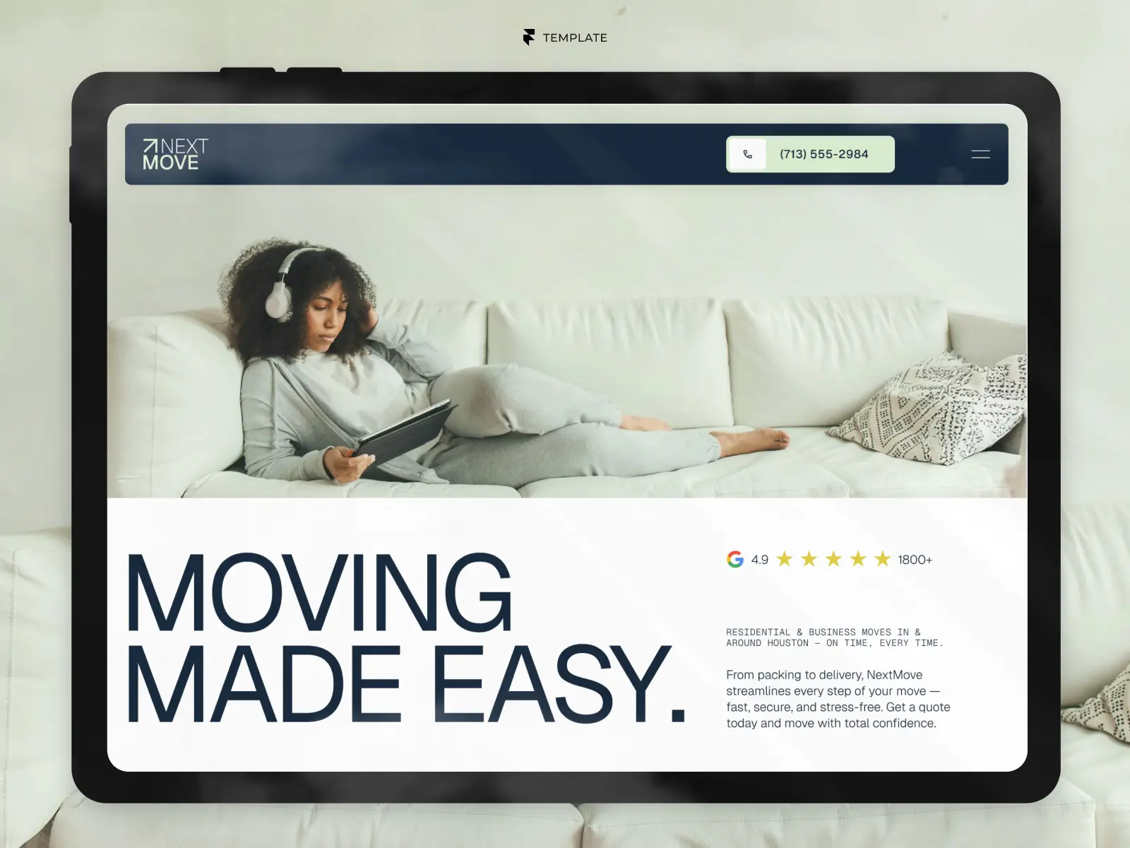 NextMove Framer Template Presentation Comp