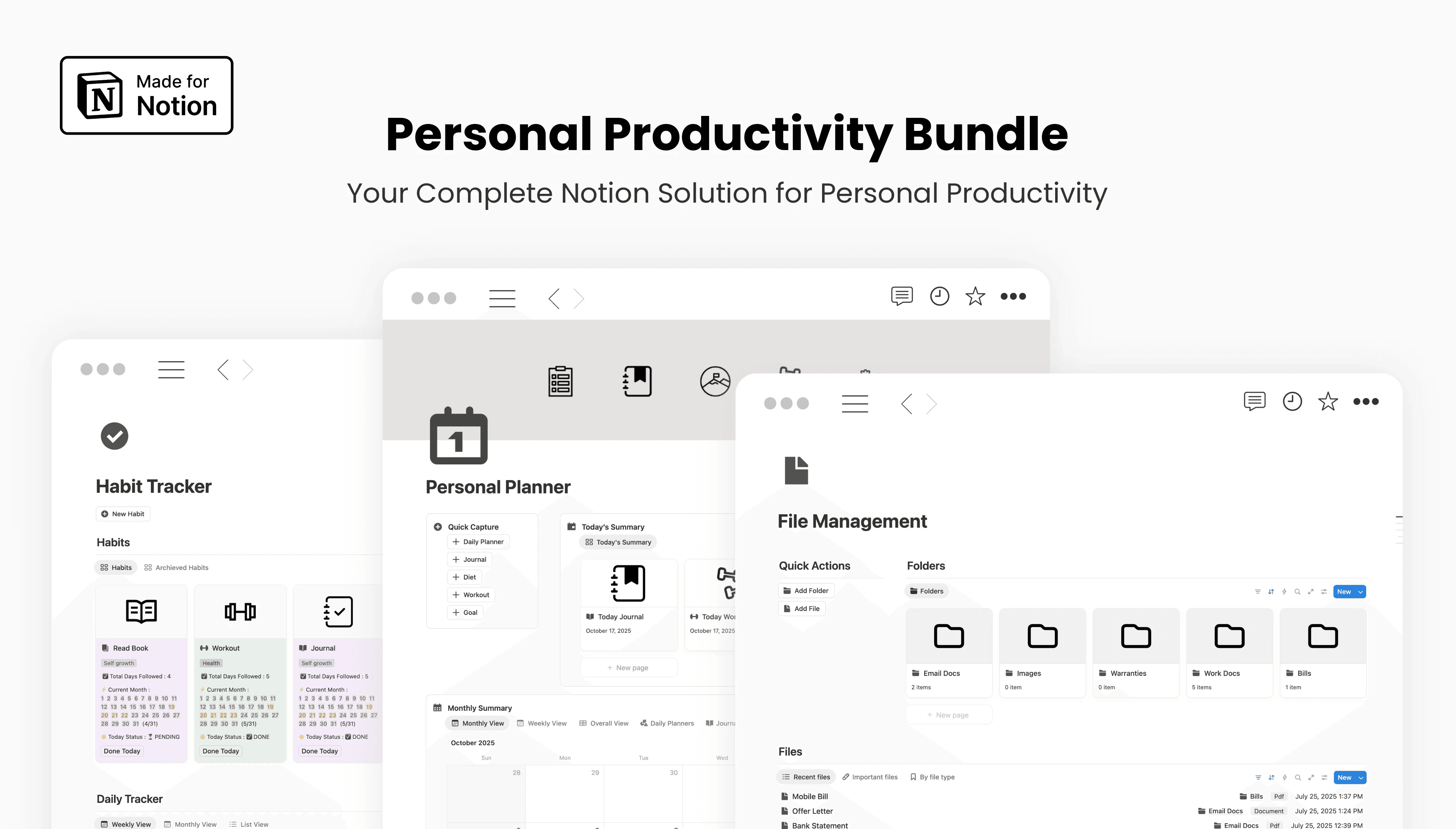 Personal Productivity Notion Bundle