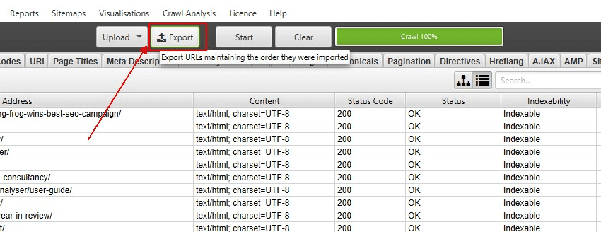 Screaming Frog SEO migration