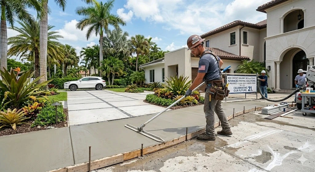 Concrete walkway and pathway repair in a Fort Lauderdale residential community — Planet Construction FL