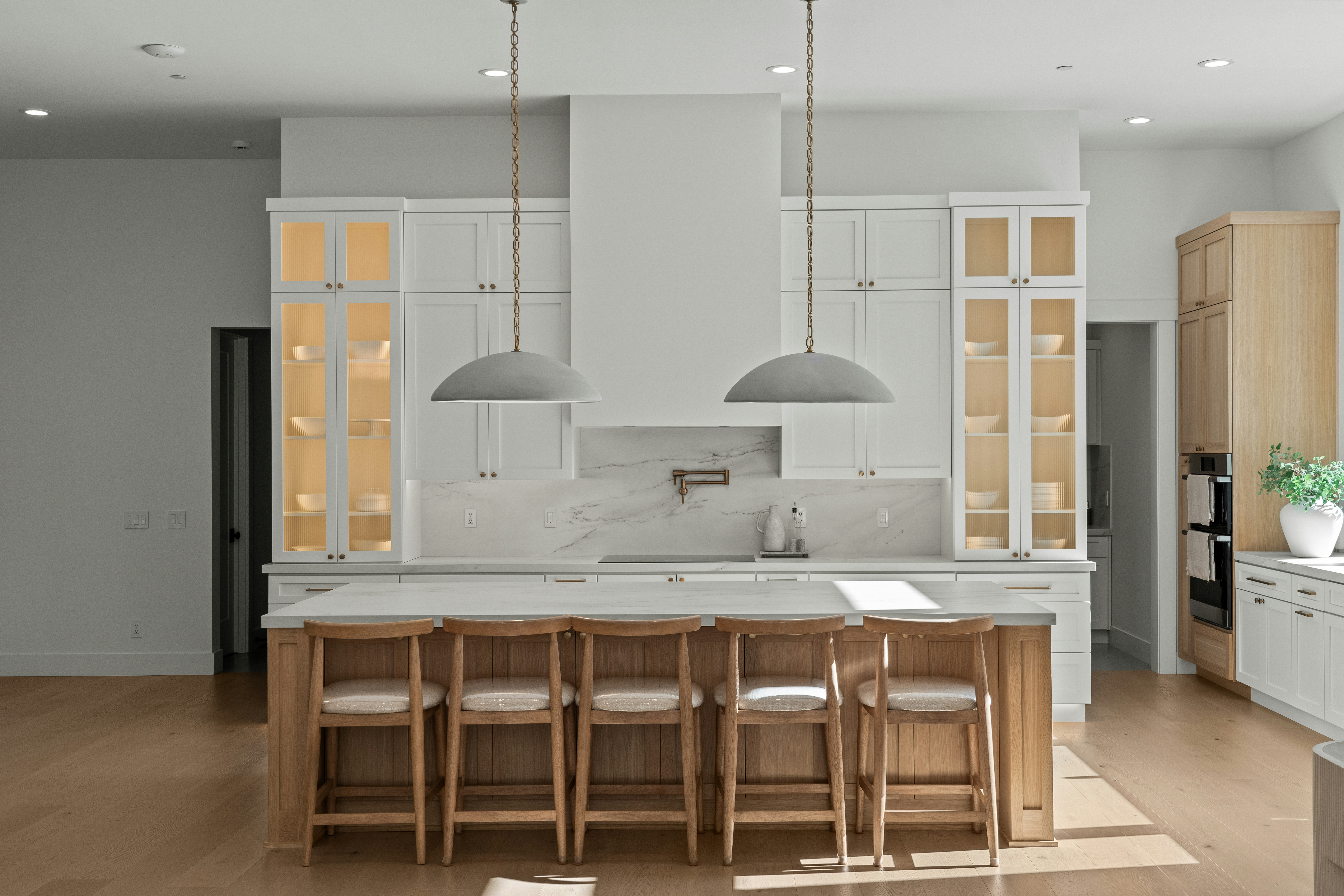 Modern kitchen with island and bar stools