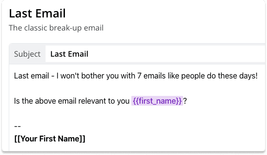 Cold Email Follow Up 1 | Breakcold