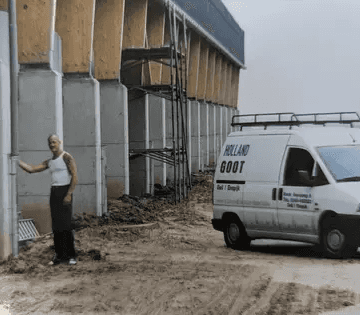 oude foto Holland Goot monteur bij werkbus