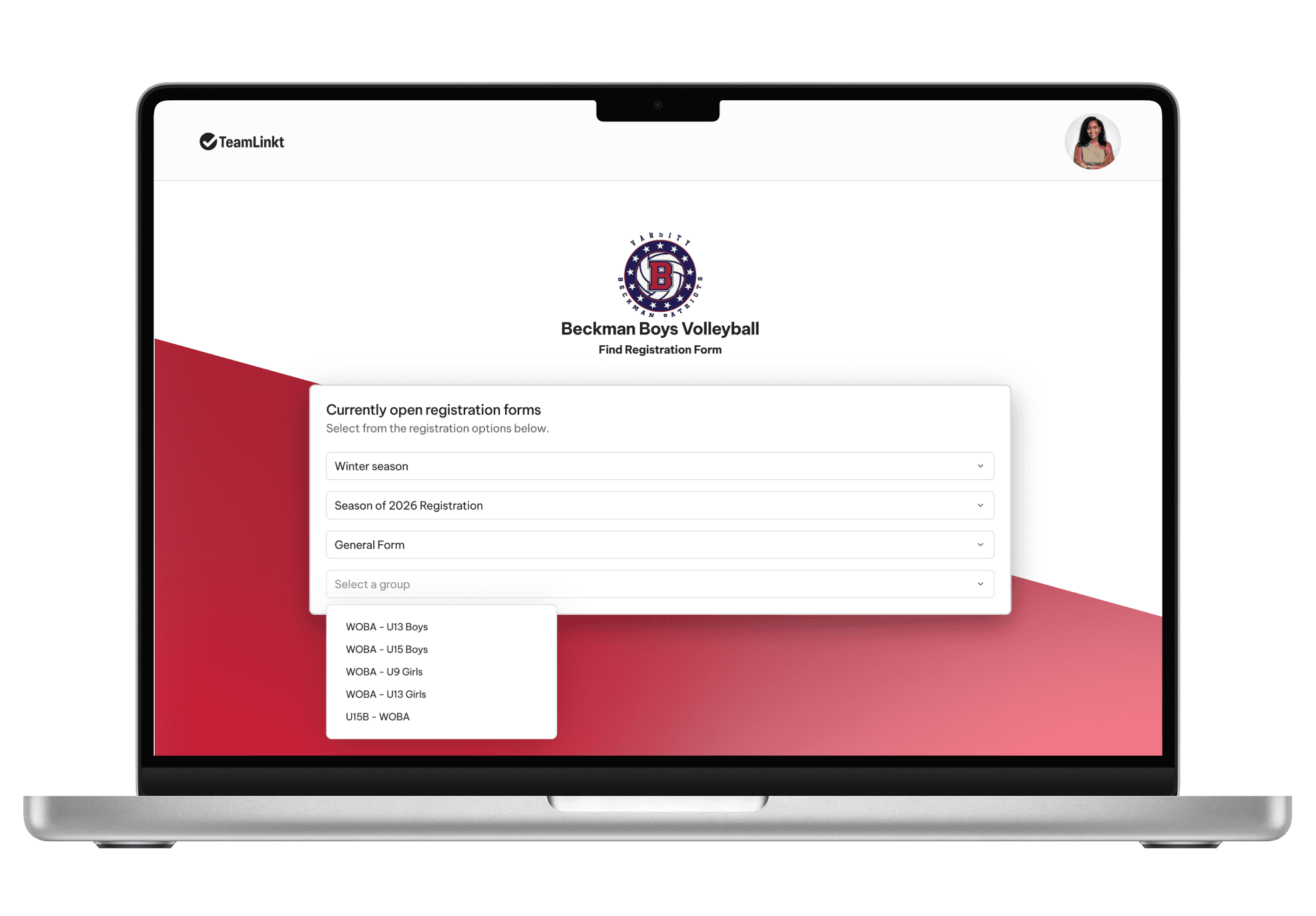 TeamLinkt's Volleyball Website Registration Forms Linked 