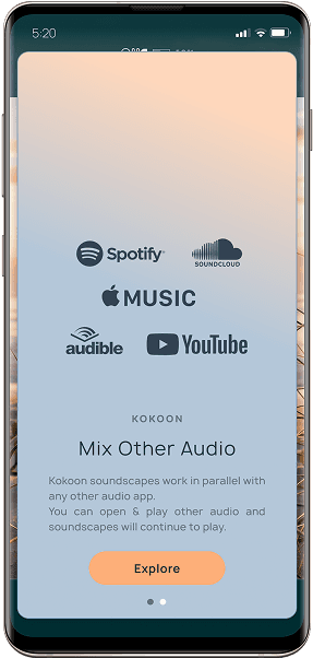 Kokoon app homescreen tutorial