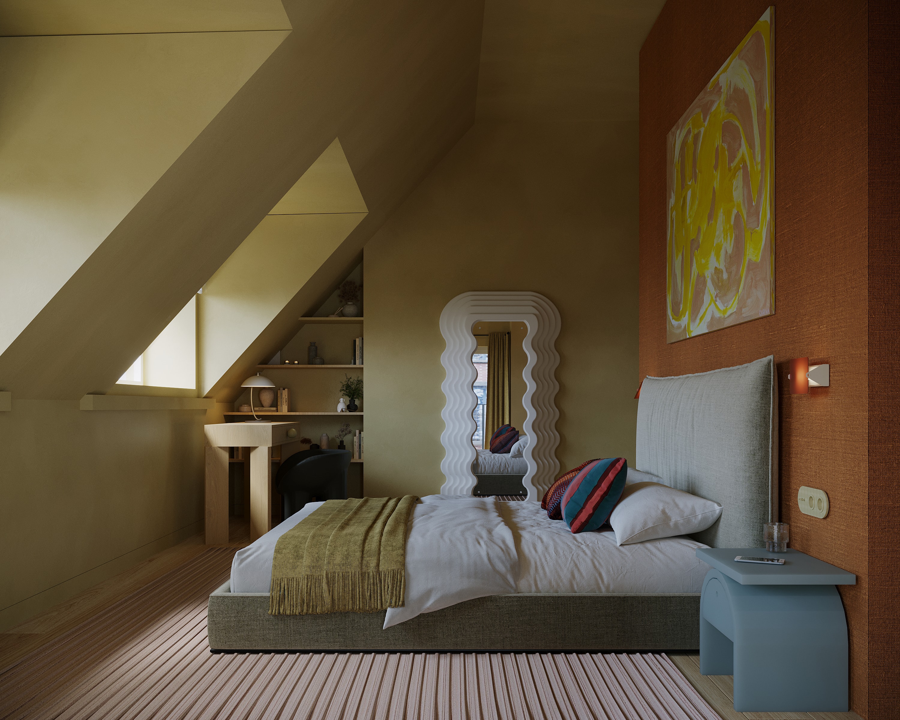 dachgeschoss ausbau berlin schlafzimmer design