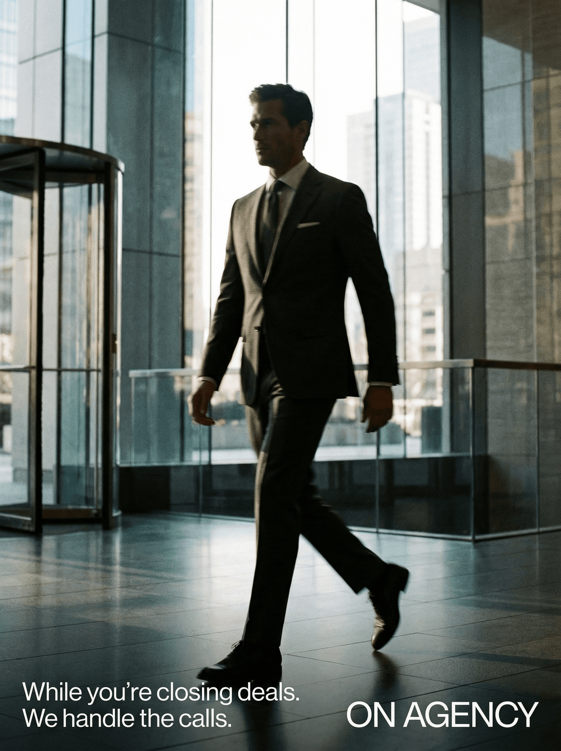 Businessman walking into a meeting