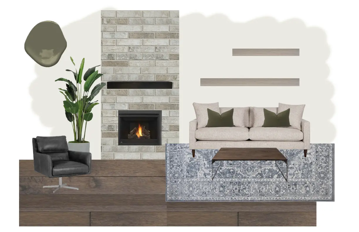 Residential interior design project featuring warm natural materials and modern tailored finishes by Mint Interior Design.