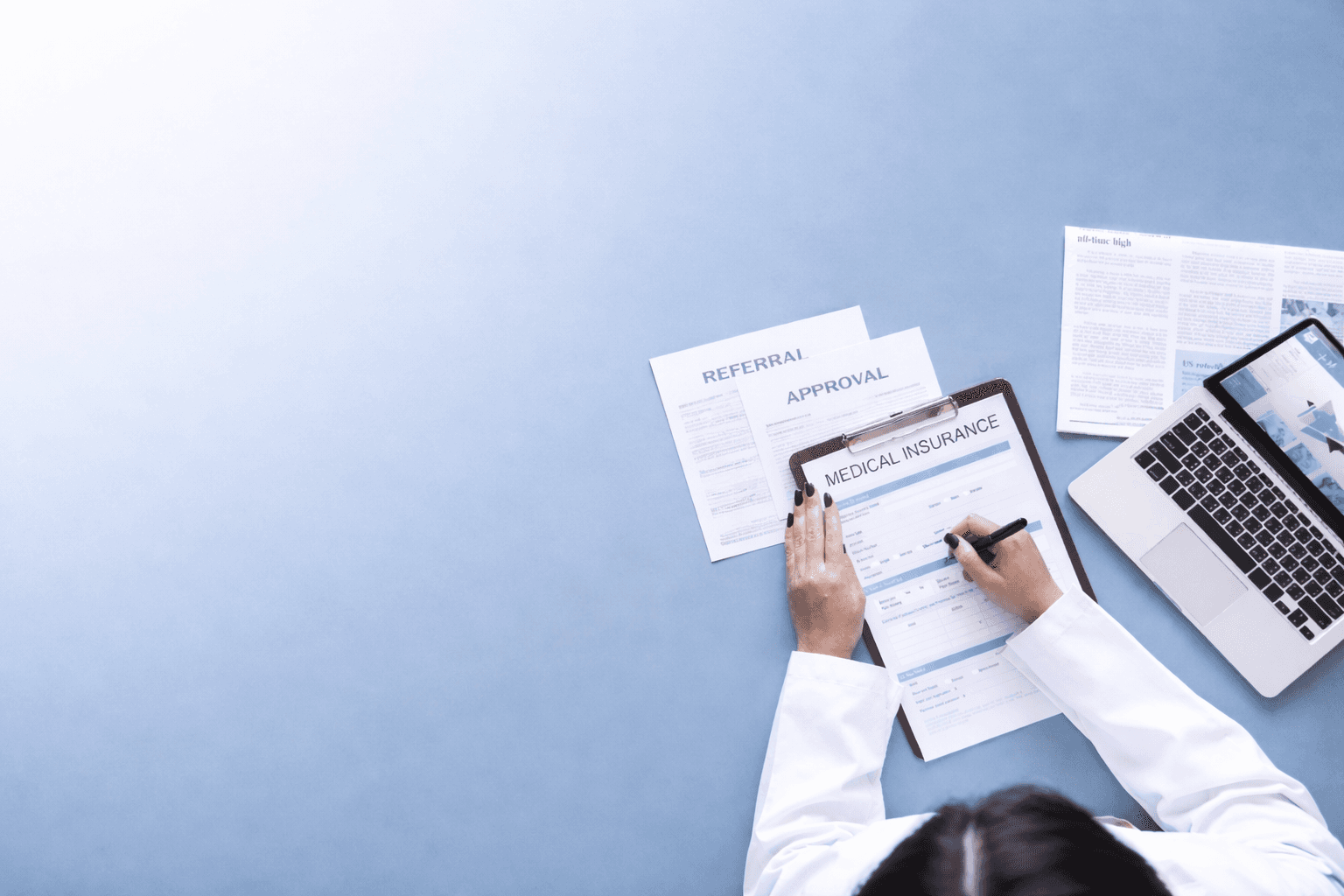a group of blue chairs