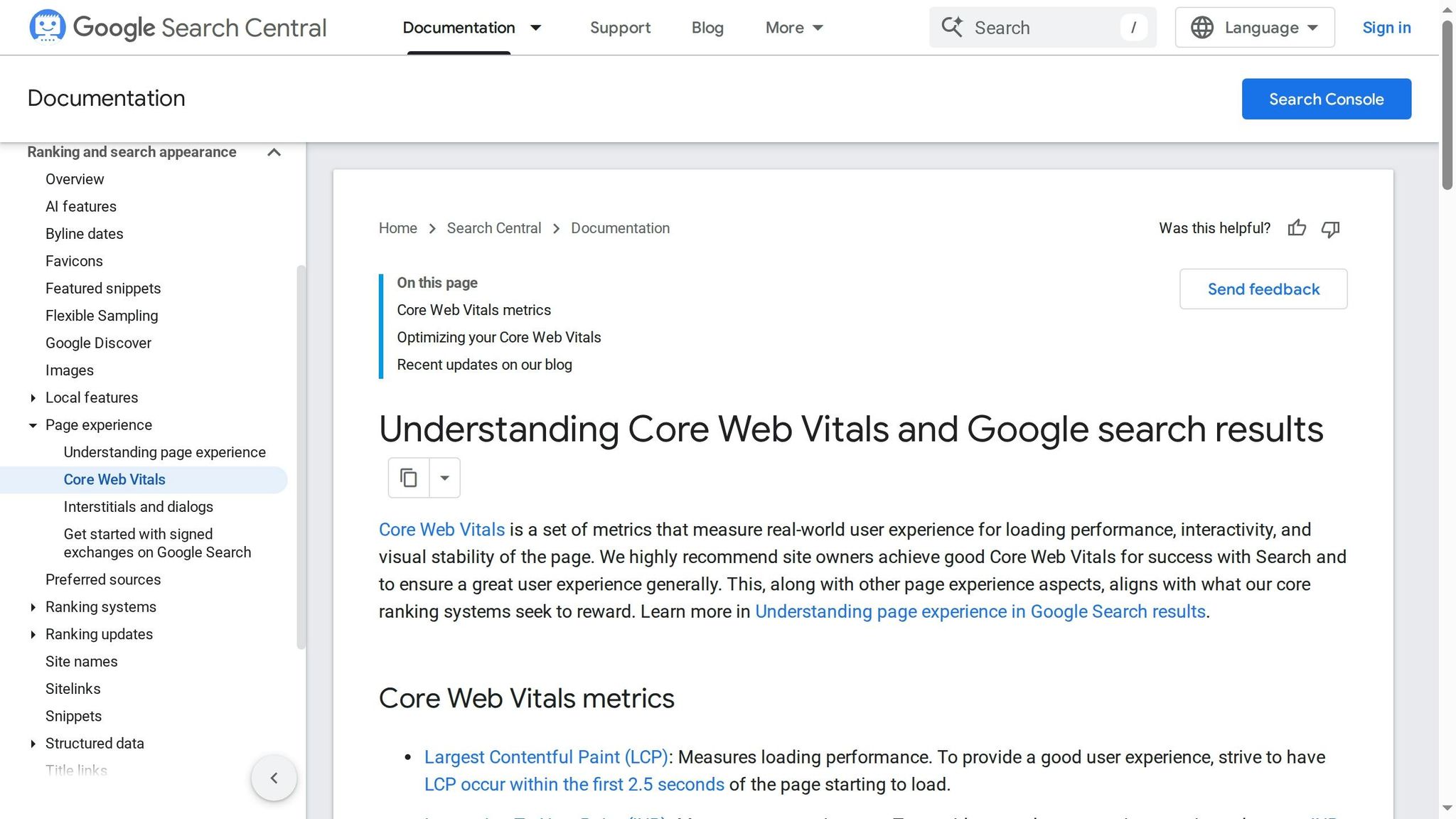 Core Web Vitals