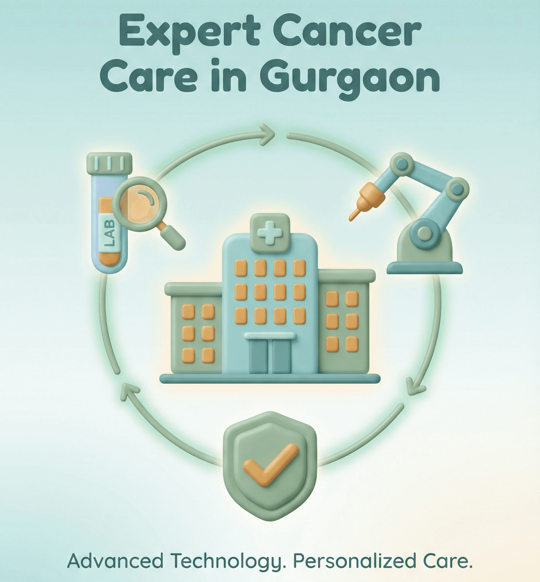 आपके लिए विश्वसनीय cancer care expertise जिसमें आधुनिक diagnostic और treatment technology शामिल है, Gurgaon में उपलब्ध है।
