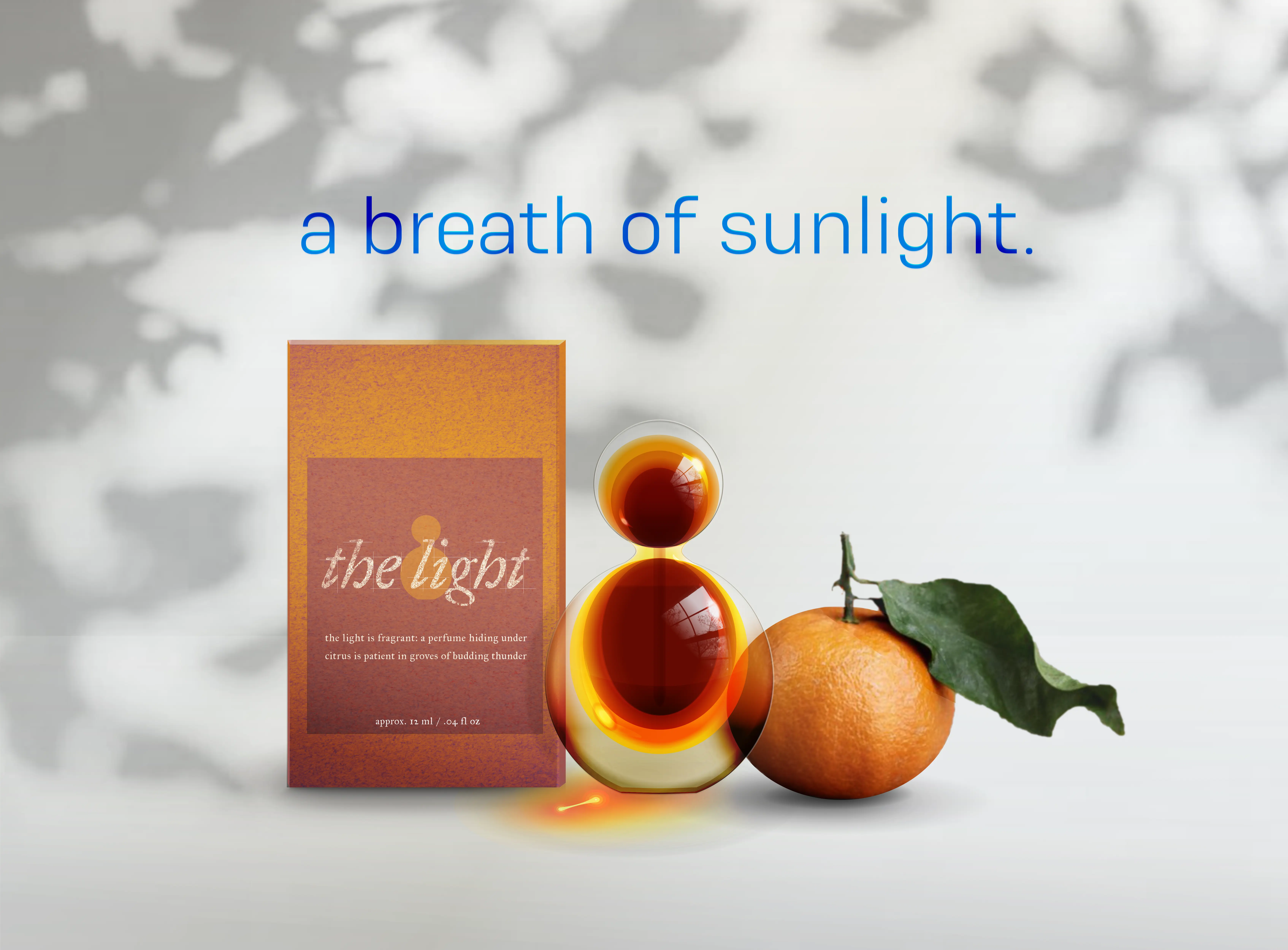 Product mockup for summer fragrance 'the light'