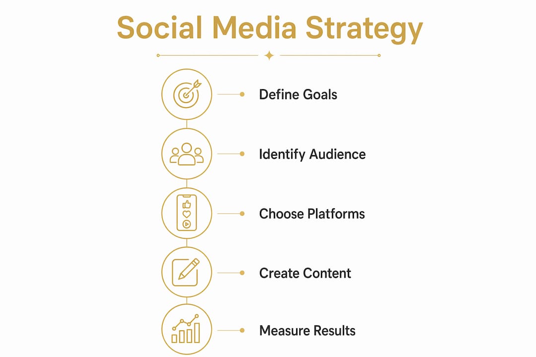 Infographic of social media marketing strategy steps