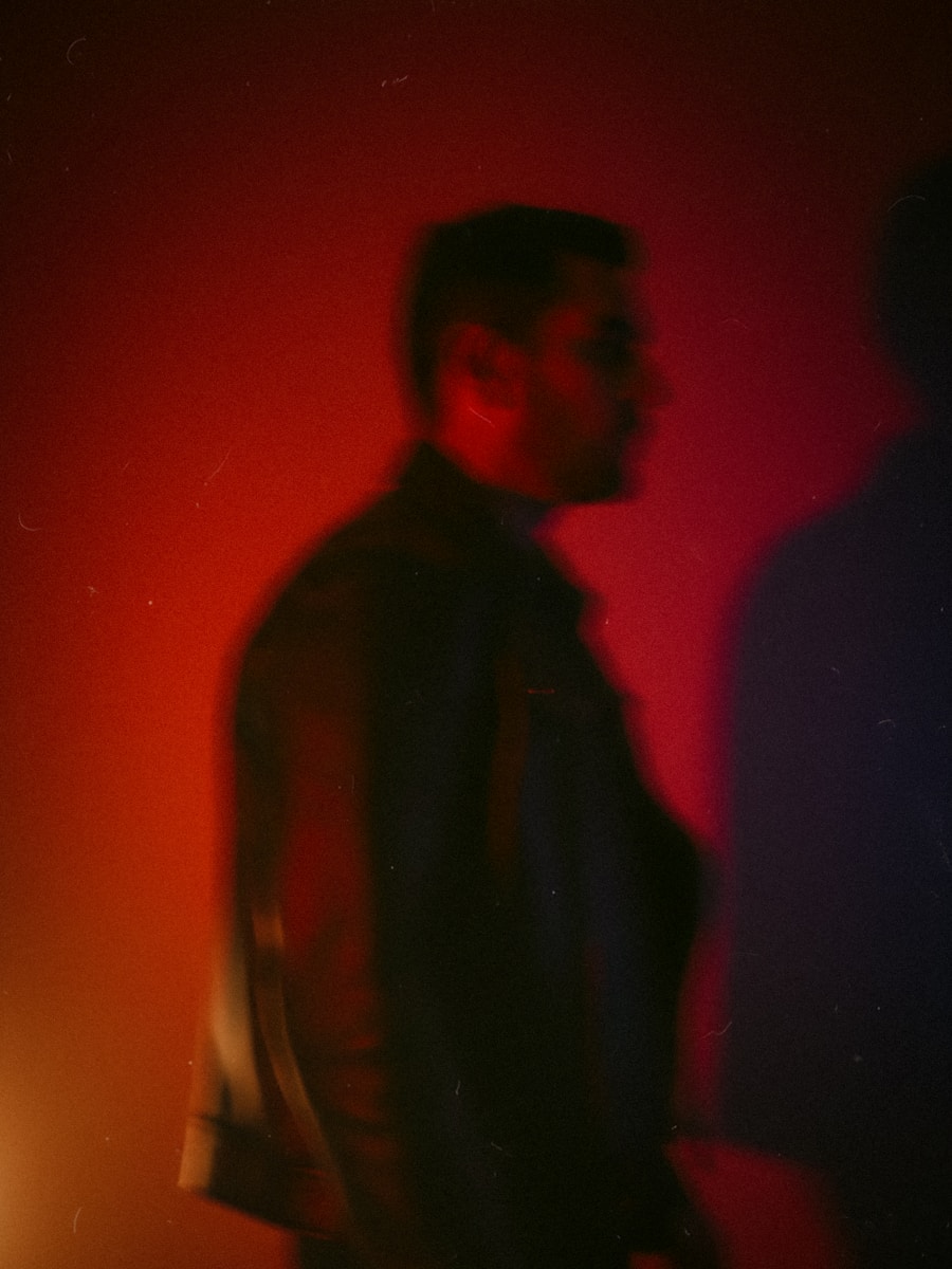 Artist portrait in colored light