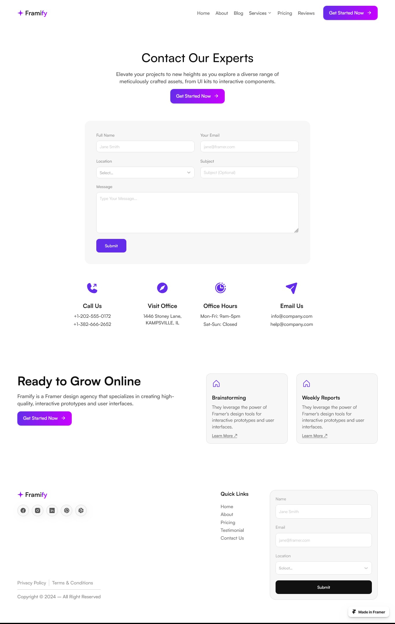 Framer Contact Page v6