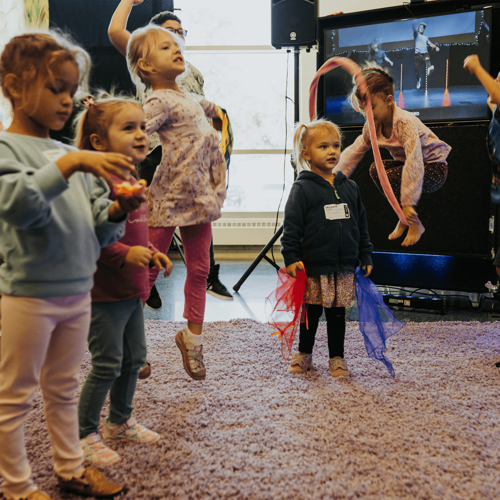 Kids worshipping Jesus.