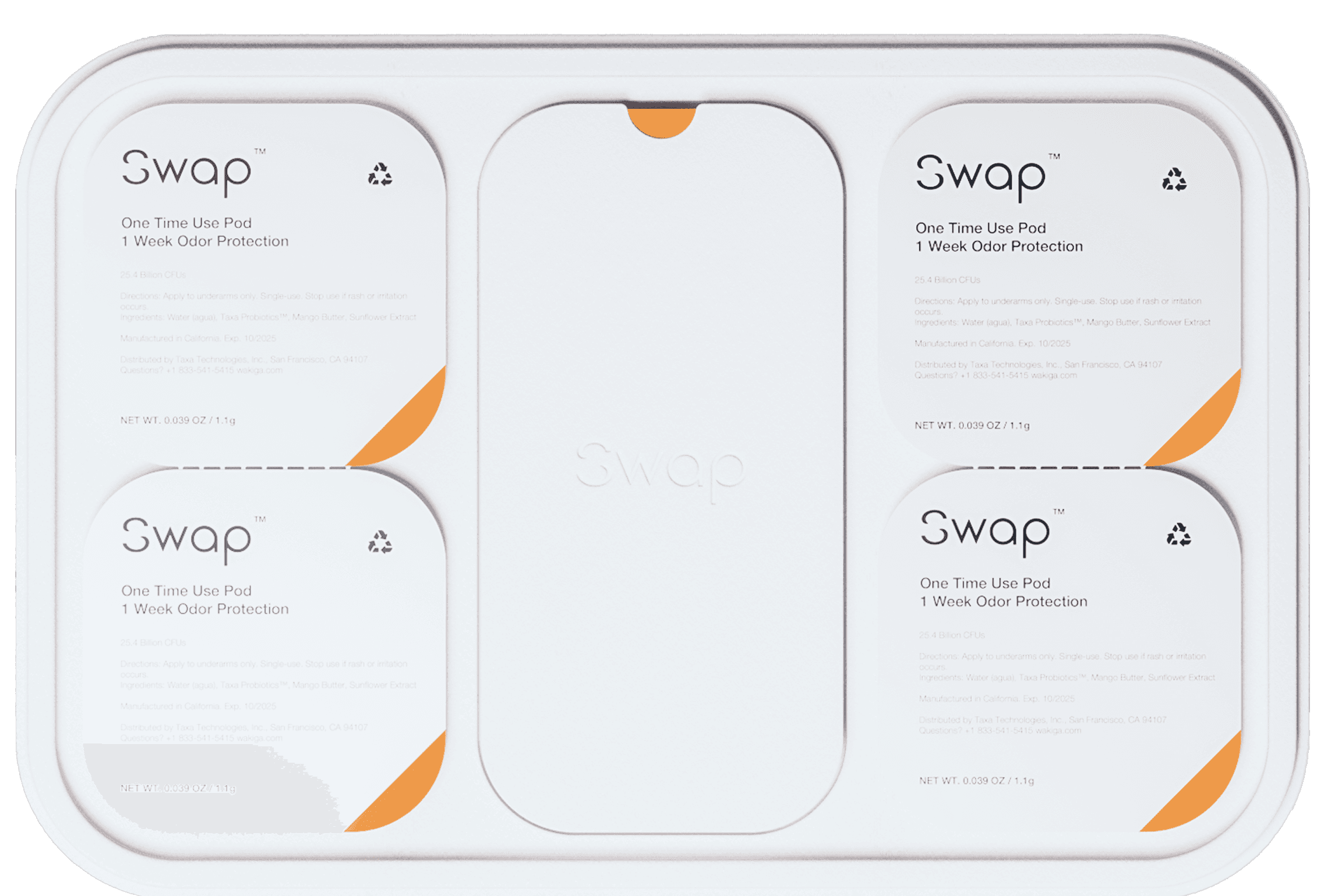 Swap ワキガ対策 デオドラント セット 本体 詰め替え4個 ケース